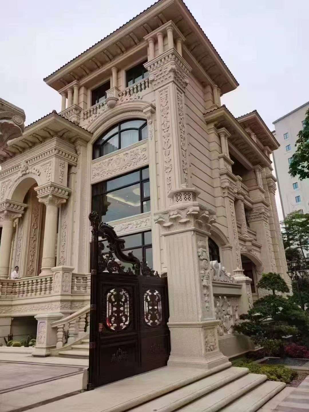 晋中黄金麻别墅外墙异形定制