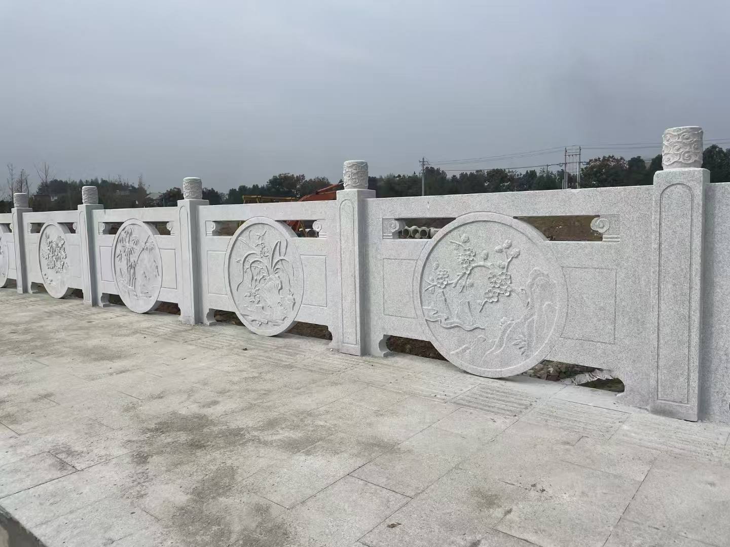 晋中芝麻白河道栏杆 石材栏杆